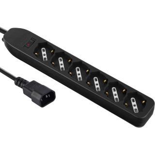 Multipresa per UPS con 6 posti bivalenti 10/16A con
Interruttore di Sicurezza, 1,5mt